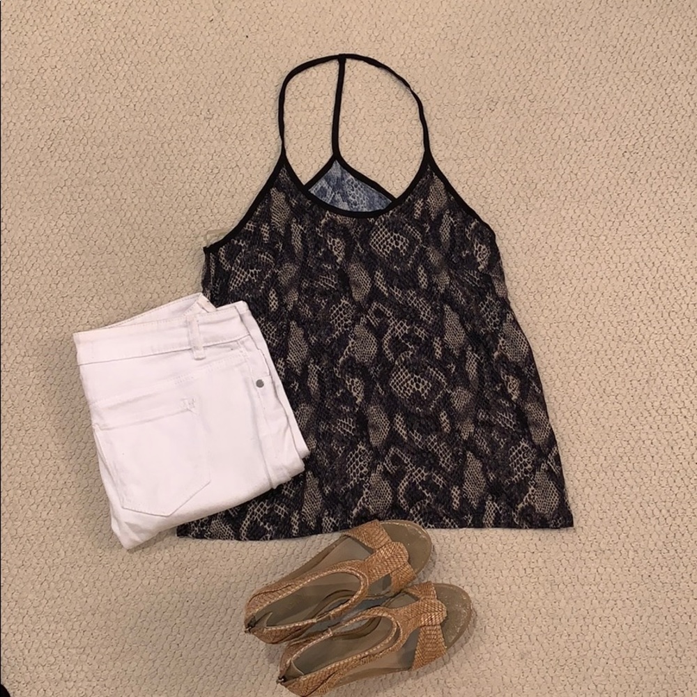 Free People snake print top